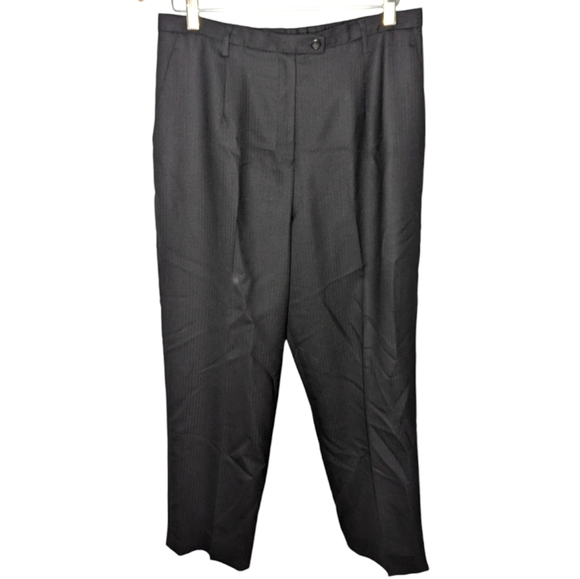Vintage Pendleton women's black lined 100% silk trouser pants size woman's 14 - Picture 1 of 5
